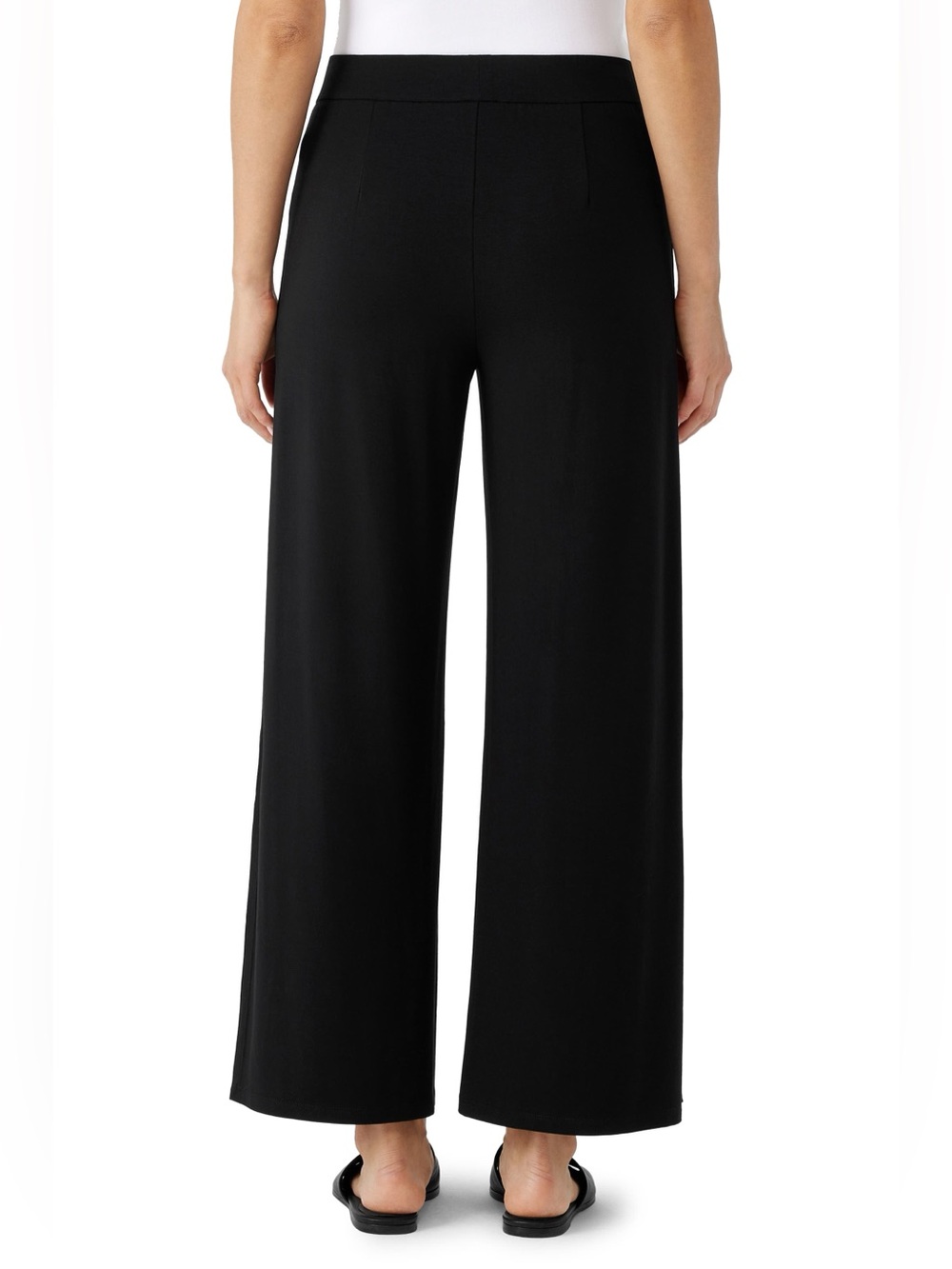 EUC Eileen Fisher Flowy Slit Hem Wide-Leg Ankle Pants in Black | Women’s Plus 1X - Picture 16 of 16